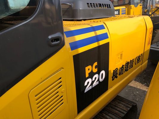 5.5km/H χρησιμοποιημένος KOMATSU αντιολισθητική αλυσίδα εκσκαφέας ταχύτητας 107KW pc220-7 προμηθευτής
