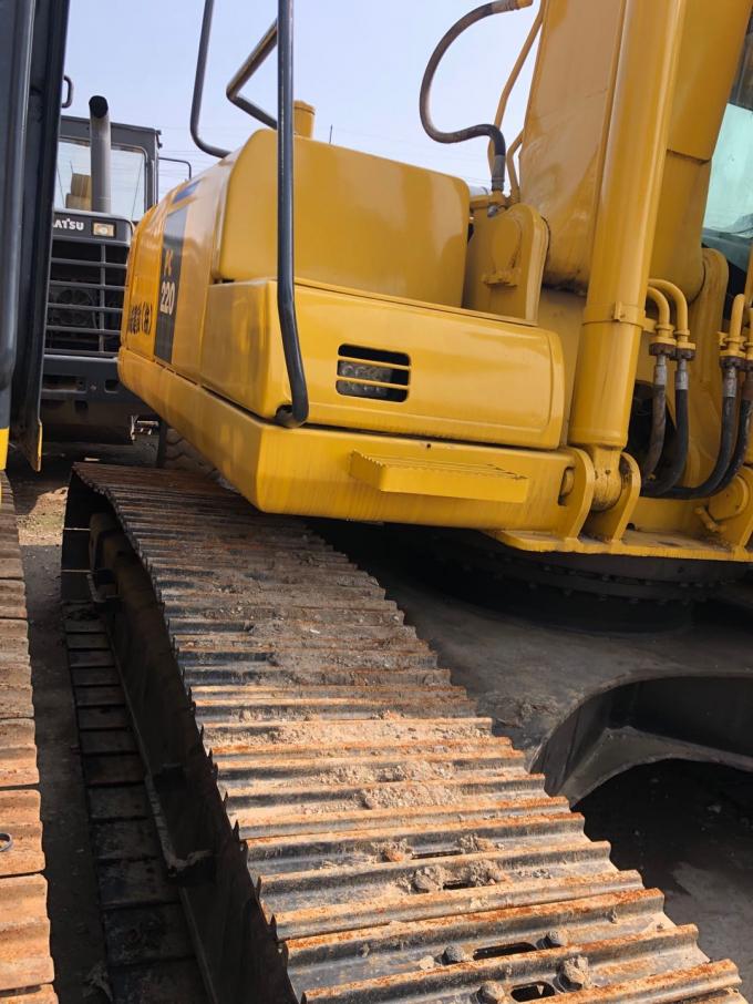 5.5km/H χρησιμοποιημένος KOMATSU αντιολισθητική αλυσίδα εκσκαφέας ταχύτητας 107KW pc220-7 0